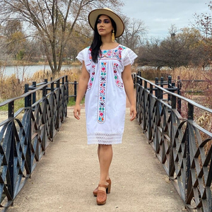 Femmes taille libre été robes décontractées nouveaux Styles de mode Sexy genou longueur broderie volants dentelle Mini manches Floral Floral - Product Image 1