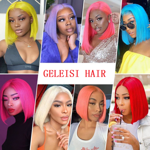 Perruque Bob lace front wig 613 péruvienne naturelle — ali queen, cheveux vierges, couleur rose orange bleu rouge 100% blond, 613, en stock, vente en gros - Product Image 6