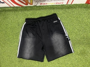 High Street hommes 100% coton français éponge imprimé Shorts d'été soleil délavé à l'acide écologique respirant séchage rapide haut - Product Image 2