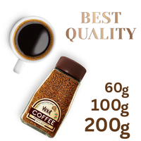 Gefreeze-droogde Arabica instantkoffie drank 60g, 100g, 200g, Hot Selling, gratis sample, drankenproductie uit Vietnam, private label