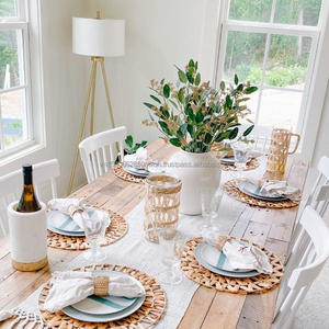 Manteles de mimbre trenzados de tejido Vintage, manteles individuales bohemios de jacinto de agua, para decoración de pared, para colgar en la pared, estilo bohemio - Product Image 4