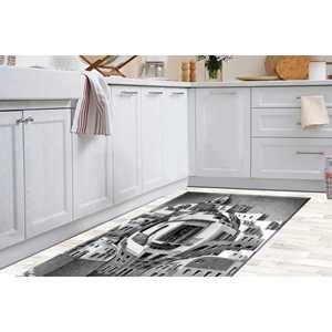 Alfombra con Ilusión Óptica Estilo Escher, Alfombra Arquitectónica Blanca y Negra, Alfombra Suave No Tejida - Product Image 4