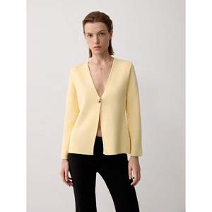 Cardigan long à col en V et boutons sur le devant pour femme, imprimé hiver - Product Image 2
