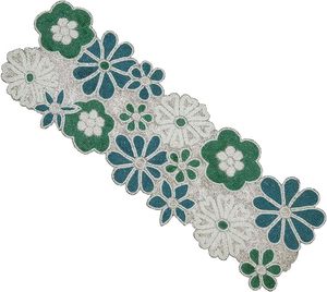 Christmas Decorative and Leaves Design Beaded <b>Runner</b> Placemat <b>Dining</b> <b>Table</b> Fancy Mat Handmade Decorative <b>Runners</b> for Wedding - Product Image 2