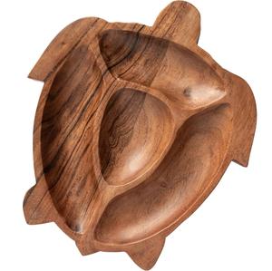 Plateau de service en bois en forme de champignon fait à la main, plat décoratif élégant, vaisselle tendance en bois naturel à deux sections - Product Image 3