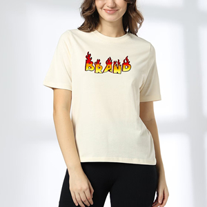 T-shirt femme 100% coton moderne à la mode de haute qualité épaule 240 GSM Appliques respirant écologique en gros - Product Image 1