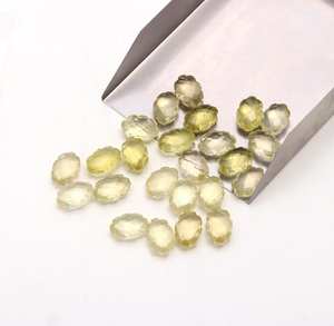 Cuentas de Cuarzo Limón Talladas en Forma de Nube, Facetadas, Sueltas, de 12 mm - Product Image 1