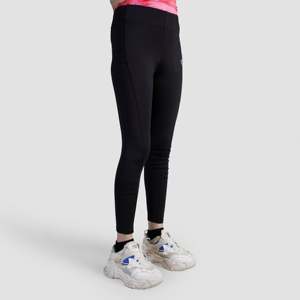 Leggings Deportivos/Casuales Negros Power Petal, Cintura Alta, Talla XL, Transpirables, Tejidos en Spandex/Nailon con Logotipo Estampado y Costuras - Product Image 3