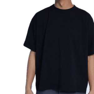 เสื้อยืดผ้าฝ้าย100% ไซส์ใหญ่พิเศษสำหรับผู้ชายเสื้อยืดสีขาวคอเล็กไหล่ตก - Product Image 3