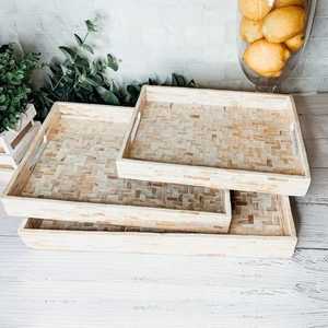 Bandeja de Servicio Rectangular Distintiva de Resina Pulida, Moderna y de Lujo para Vajilla de Cocina y Decoración Perfecta para el Hogar - Product Image 1