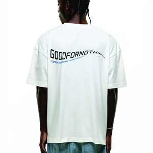 Camisetas de peso pesado con hombros caídos GSM 220 240 de alta calidad, camisetas de algodón de peso pesado personalizadas, camisetas de gran tamaño con cuello simulado para hombres - Product Image 1