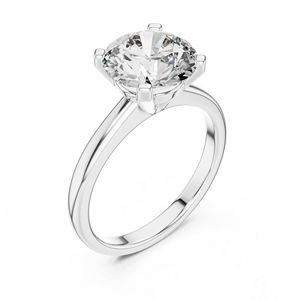 Diamant rond de laboratoire cultivé en or blanc 14 carats |   Bague de soirée |   Nouveau diamant cultivé - Product Image 6