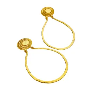 ต่างหูชุบทองทำด้วยมือแบบห้อยและต่างหูแฟชั่นชุดปาร์ตี้ต่างหูทองเหลืองชุบทองขายดี - Product Image 1