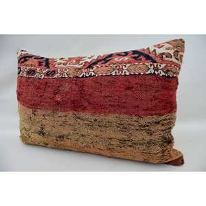 Luxury 16x24 Inch Beige Kantha Patchwork Wool Pillow Woven Vintage <b>Fluffy</b> Embroidered Printed Rustic Design for <b>Bedding</b> Floors - Product Image 3