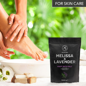 Aromatika Melissa y Lavanda, Sal Marina Natural en Cristales para Baños de Pies, 1000g, Relajante Baño de Pies, Bolsa Doypack con Cierre Hermético - Product Image 6