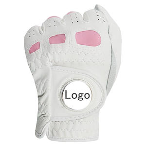 Gants de golf en cuir Cabretta avec logo personnalisé OEM pour dames Vêtements de sport respirants couleur rose et blanc doux pour bébé - Product Image 4