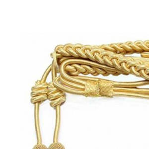 Aguillete Dorado, Cordón de Hombro para Uniforme, Cinta Decorativa y Puntas, Aguillete Ceremonial Dorado - Product Image 5