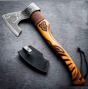 Wholesale Customized OEM ODM Cutlery Factory Professional Damascus Hunting Cutting <b>Wood</b> <b>Axe</b> Easy Grip <b>Wood</b> Handle Camping <b>Axe</b> - Product Image 3