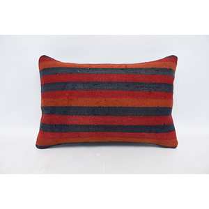 Multicolor Vintage Kilim Patchwork Wool Non-Slip Eco-Friendly Removable Washable <b>Bolster</b> <b>Pillow</b> 16x24 Inch Decorative Cushion - Product Image 1
