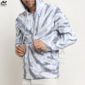 เสื้อฮู้ดดี้ผู้ชายลายมัดย้อมสำหรับฤดูหนาว ระบายอากาศได้ดี ผ้าฟลีซโพลีเอสเตอร์ 100% มีกระเป๋า ปรับแต่งได้ แขนยาว - Product Image 3