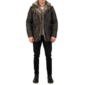 Chaqueta de Motocicleta de Piel de Oveja Estilo Casual para Hombre, Cierre de Cremallera, Diseño Sólido, Ecológica, Impermeable, Abrigo de Invierno - Product Image 6