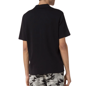 Polo noir pour homme avec poche zippée, vêtement décontracté élégant, polo à manches courtes en coton confortable, chemise tendance pour homme - Product Image 3