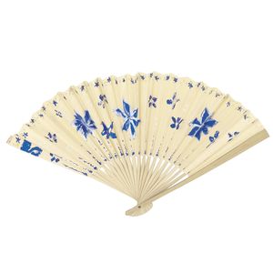 Solo doble cara que imprime su diseño y ventilador de mano plegable con marco de bambú existente - Product Image 6