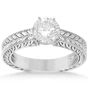 ชุดเครื่องประดับเจ้าสาวแบบวินเทจ ทองคำขาว 14k ลายฉลุสลักละเอียด ประดับเพชรเม็ดเดี่ยว - Product Image 3