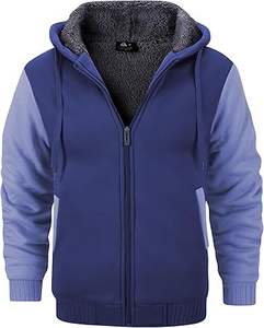 Sudaderas con capucha informales de invierno para hombre Color sólido Regular Fit 100% algodón polar transpirable ecológico de alta calidad - Product Image 3