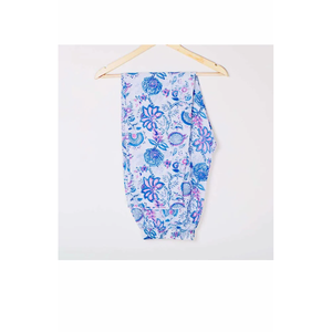 AB09 Blue Cotton Night Suit Set Hand Block Printed Soft Woven Fabric Casual Summer Style - Product Image 5