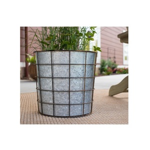 Macetas de hierro grandes para decoración de jardín, cubo con 6 compartimentos, macetero nórdico para exteriores, en venta - Product Image 3