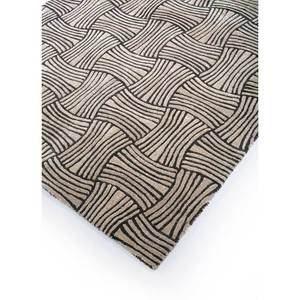 พรมขนสัตว์ทอมือลายเรขาคณิตสีเบจและสีน้ำตาล Tahn-20 สำหรับห้องนั่งเล่น พรมปูพื้นทางเข้าบ้าน ห้องนอน รูปทรงสี่เหลี่ยมผืนผ้า - Product Image 2