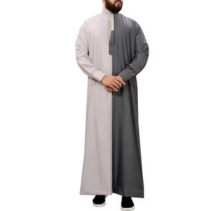 Thobe émirati haut de gamme sarcelle de luxe Kandura vêtements traditionnels arabes élégant hommes Jubba doux et respirant tenue islamique moderne - Product Image 2