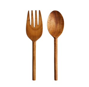 Cuchara y Tenedor de Madera de Mango con Diseño Único y Mango Pequeño, Juego de Cubiertos para Servir Ensaladas, para Uso en Hoteles y Restaurantes - Product Image 3