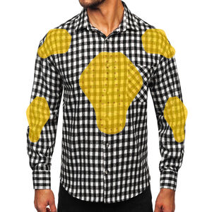 Camisa de franela para salidas casuales en patrón a cuadros en blanco y negro con camisa de motocicleta certificada CE con armadura para agregar - Product Image 1