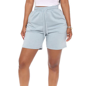 Shorts en molleton de coton pour femmes avec cordon de serrage et poches, respirants, séchage rapide, pour l'été, entraînement, décontracté - Product Image 3