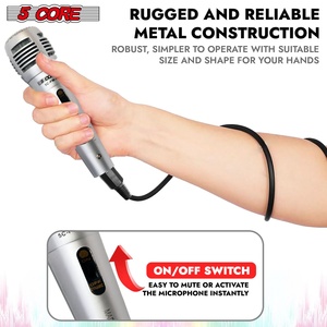 5Core XLR <b>Microphone</b> Dynamic Mic Karaoke Singing <b>Studio</b> Mics Handheld Microfono - Product Image 3