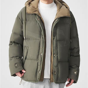 Manteau rembourré à capuche col montant de créateur Logo OEM Veste matelassée noire à bulles surdimensionnée pour homme Veste matelassée brillante personnalisée - Product Image 5