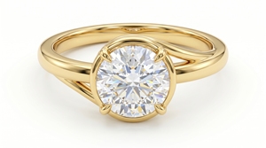 Anillo de Compromiso de Diamantes de Corte Brillante Redondo para Mujer, Estilo Clásico, Diamantes Cultivados en Laboratorio - Product Image 4