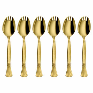 Superlative Quality Bulk Indian Manufacturer Stainless Steel <b>6</b> Piece Cutlery Spoon <b>Set</b> Gold Polished <b>for</b> <b>Dinner</b> Tableware Use - Product Image 1