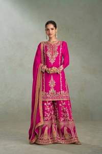 Nuevo diseñador exclusivo Heavy Chinon Viscose Salwar Kameez con bordado Work Party Collection al por mayor por Royal Export - Product Image 4
