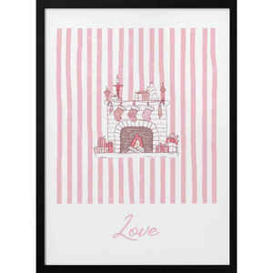 Cuadro Decorativo para Pared con Diseño de Rayas Rosas, Decoración Elegante para el Hogar, Fireplace for Love - Product Image 3