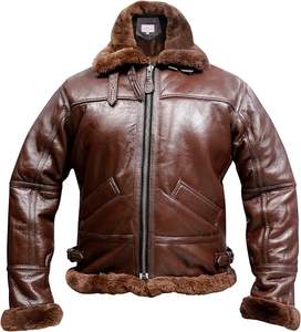 <b>Bomber</b> <b>Jacket</b> Aviator Real <b>Shearling</b> <b>Bomber</b> <b>Jacket</b> Winter - Product Image 3