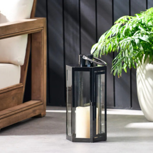 Lanterne à bougie en métal nickel noir de style élégant et de haute qualité, pour la maison, Noël, Pâques, lanternes décoratives faites à la main - Product Image 2