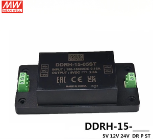 Alimentation électrique sur rail DIN <span class=keywords><strong>MW</strong></span>, 15W, haute fiabilité, entrée ultra large 150~1500Vdc, <span class=keywords><strong>convertisseur</strong></span> DC DC 12V, alimentation DDRH-15-12DR - Product Image 5