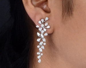 Moissanite Sterling Silver <b>Earring</b> <b>Beautiful</b> <b>Earring</b> Chandelier <b>Earrings</b> Customized Jewelry Faceted Moissanite Diamonds - Product Image 3