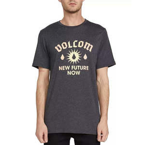 เสื้อยืดวินเทจลายกราฟิก <span class=keywords><strong>Volcom</strong></span> สำหรับผู้ชาย ทรงหลวม ผ้าเจอร์ซีย์หนา 280 กรัม สีดำ ไซส์เล็ก - Product Image 1