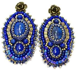 Pendientes de Algodón Bordados a Mano Azules, Pendientes Personalizados con Cuentas Múltiples, Joyería Festiva para Mujer al Mejor Precio, Pendientes con Cuentas - Product Image 5