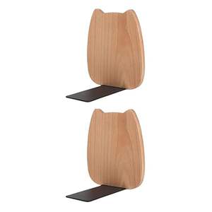 Elegant Wooden & Aluminum Bookends Strong, Durable Metal Design for Bookshelves - Product Image 2