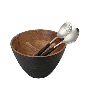 Bol de service en bois noir de qualité supérieure, parfait pour servir les aliments, décoration de cuisine, accent de table à manger, best-seller, pièce de décoration pour les fêtes - Product Image 1
